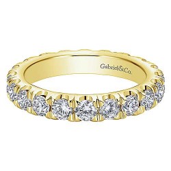 14K Yellow Gold French Pave Set Diamond Eternity Band - 1.80 ct Surrey Vancouver Canada Langley Burnaby Richmond