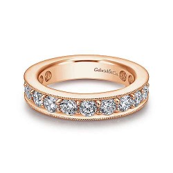 14k Rose Gold Channel Prong Set Eternity Band - 1.90 ct Surrey Vancouver Canada Langley Burnaby Richmond