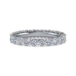 14K White Gold Shared Prong Diamond Eternity Band - 2.00 ct Surrey Vancouver Canada Langley Burnaby Richmond