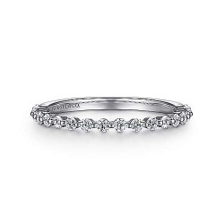 14K White Gold Single Prong Diamond Anniversary Band - 0.34 ct Surrey Vancouver Canada Langley Burnaby Richmond