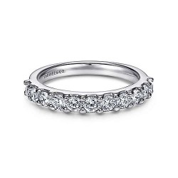 14K White Gold 11 Stone Shared Prong Diamond Anniversary Band - 0.67 ct Surrey Vancouver Canada Langley Burnaby Richmond