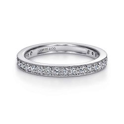 Vintage Inspired 14K White Gold Channel Prong Set Diamond Eternity Band - 0.48 ct Surrey Vancouver Canada Langley Burnaby Richmond