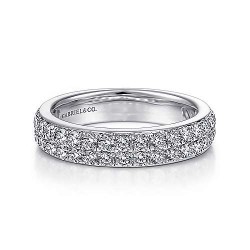 Two Row 14K White Gold Micro Pave Diamond Anniversary Band - 0.95 ct Surrey Vancouver Canada Langley Burnaby Richmond