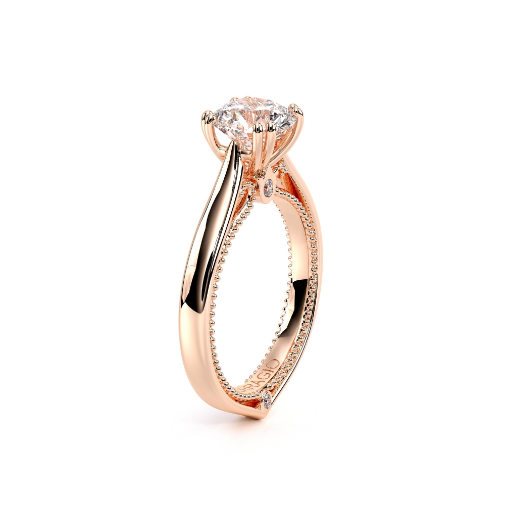 18K Rose Solitaire Couture Rose Solitaire Engagement Ring Surrey Vancouver Canada Langley Burnaby Richmond