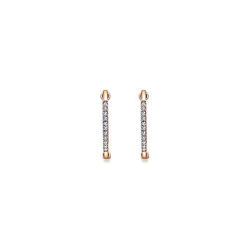 14K Rose Hoops 14K Rose Gold Tiger Claw Set 15mm Round Classic Diamond Hoop Earrings Surrey Vancouver Canada Langley Burnaby Richmond