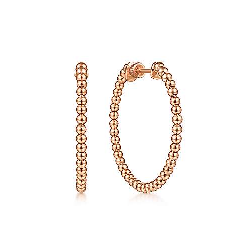 14K Rose Hoops 14K Rose Gold 30mm Bujukan Hoop Earrings Surrey Vancouver Canada Langley Burnaby Richmond