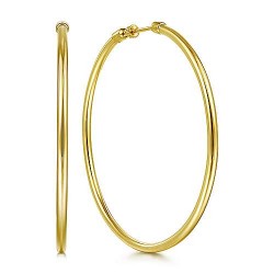 14K Yellow Gold 60MM Round Hoop Earrings Surrey Vancouver Canada Langley Burnaby Richmond