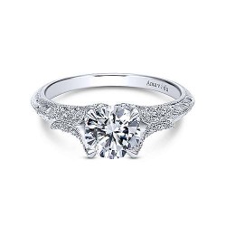 18K White Gold Round Diamond Engagement Ring Surrey Vancouver Canada Langley Burnaby Richmond