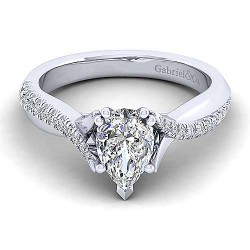 14K White Gold Pear Shape Diamond Engagement Ring Surrey Vancouver Canada Langley Burnaby Richmond