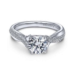 Platinum Round Twisted Diamond Engagement Ring Surrey Vancouver Canada Langley Burnaby Richmond