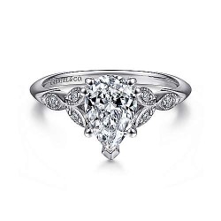 14K White Gold Pear Shape Diamond Engagement Ring Surrey Vancouver Canada Langley Burnaby Richmond