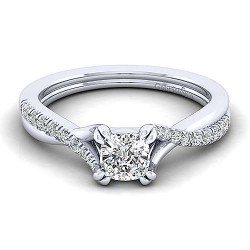 14K White Gold Cushion Cut Diamond Engagement Ring Surrey Vancouver Canada Langley Burnaby Richmond