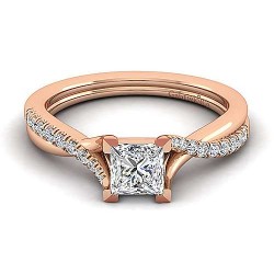 14K Rose Gold Princess Cut Diamond Engagement Ring Surrey Vancouver Canada Langley Burnaby Richmond