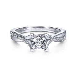 14K White Gold Princess Cut Diamond Engagement Ring Surrey Vancouver Canada Langley Burnaby Richmond