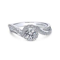 14K White Gold Round Diamond Engagement Ring Surrey Vancouver Canada Langley Burnaby Richmond