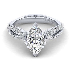 14K White Gold Marquise Shape Diamond Engagement Ring Surrey Vancouver Canada Langley Burnaby Richmond