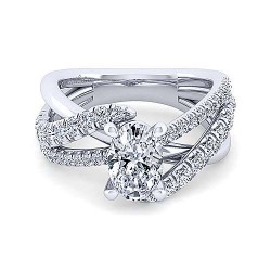 14K White Gold Oval Diamond Engagement Ring Surrey Vancouver Canada Langley Burnaby Richmond