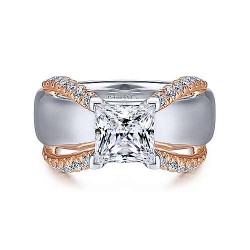 14K White-Rose Gold Princess Cut Diamond Engagement Ring Surrey Vancouver Canada Langley Burnaby Richmond