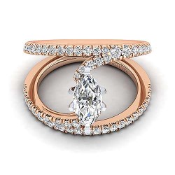 14K Rose Gold Marquise Shape Split Shank Diamond Engagement Ring Surrey Vancouver Canada Langley Burnaby Richmond