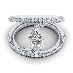 14K White Gold Marquise Shape Split Shank Diamond Engagement Ring Surrey Vancouver Canada Langley Burnaby Richmond