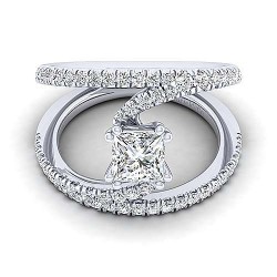 14K White Gold Princess Cut Split Shank Diamond Engagement Ring Surrey Vancouver Canada Langley Burnaby Richmond