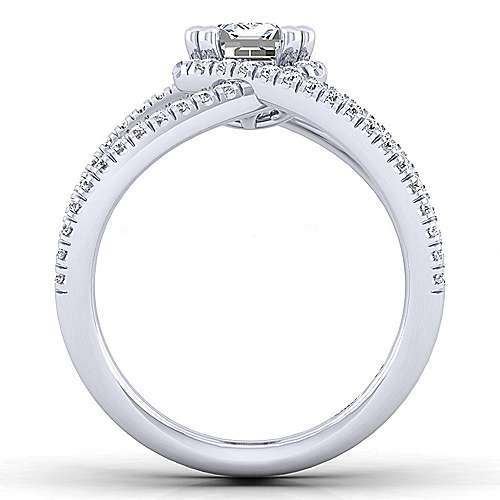 platinum Platinum Halo Platinum Halo Emerald Cut Diamond Engagement Ring Surrey Vancouver Canada Langley Burnaby Richmond