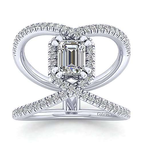 platinum Platinum Halo Platinum Halo Emerald Cut Diamond Engagement Ring Surrey Vancouver Canada Langley Burnaby Richmond