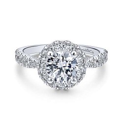 Platinum Round Halo Diamond Engagement Ring Surrey Vancouver Canada Langley Burnaby Richmond