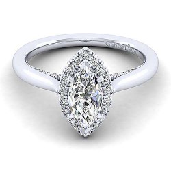 14K White Gold Marquise Halo Diamond Engagement Ring Surrey Vancouver Canada Langley Burnaby Richmond