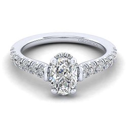 14K White Gold Hidden Halo Oval Diamond Engagement Ring Surrey Vancouver Canada Langley Burnaby Richmond