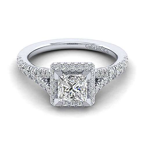 platinum Platinum Halo Platinum Princess Halo Diamond Engagement Ring Surrey Vancouver Canada Langley Burnaby Richmond