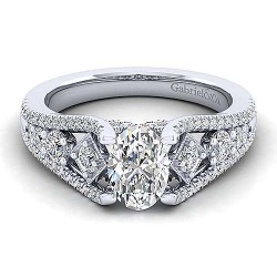 14K White Gold Oval Diamond Engagement Ring Surrey Vancouver Canada Langley Burnaby Richmond