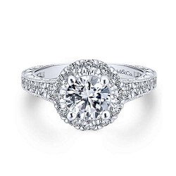 14K White Gold Round Diamond Engagement Ring Surrey Vancouver Canada Langley Burnaby Richmond