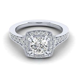 Platinum Cushion Halo Diamond Engagement Ring Surrey Vancouver Canada Langley Burnaby Richmond