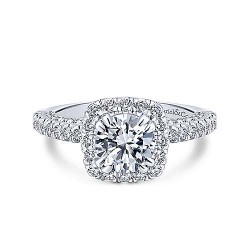 Platinum Round Halo Diamond Engagement Ring Surrey Vancouver Canada Langley Burnaby Richmond