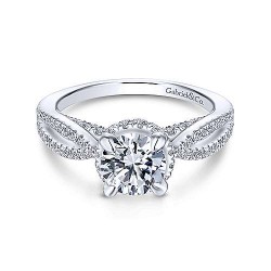 14K White Gold Round Diamond Engagement Ring Surrey Vancouver Canada Langley Burnaby Richmond