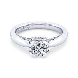 14K White Gold Cushion Cut Diamond Engagement Ring Surrey Vancouver Canada Langley Burnaby Richmond