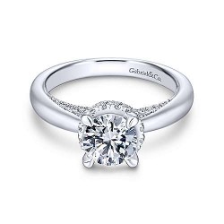 14K White Gold Round Diamond Engagement Ring Surrey Vancouver Canada Langley Burnaby Richmond