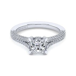 14K White Gold Princess Cut Diamond Engagement Ring Surrey Vancouver Canada Langley Burnaby Richmond