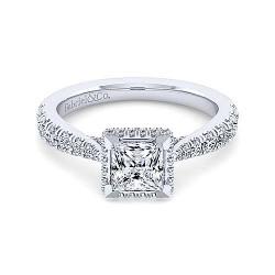 14K White Gold Hidden Halo Princess Cut Diamond Engagement Ring Surrey Vancouver Canada Langley Burnaby Richmond