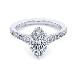 14K White Gold Hidden Halo Marquise Shape Diamond Engagement Ring Surrey Vancouver Canada Langley Burnaby Richmond