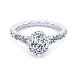 14K White Gold Hidden Halo Oval Diamond Engagement Ring Surrey Vancouver Canada Langley Burnaby Richmond