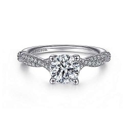 14K White Gold Round Diamond Engagement Ring Surrey Vancouver Canada Langley Burnaby Richmond