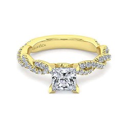 14K Yellow Gold Princess Cut Diamond Engagement Ring Surrey Vancouver Canada Langley Burnaby Richmond
