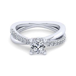 14K White Gold Cushion Cut Diamond Engagement Ring Surrey Vancouver Canada Langley Burnaby Richmond