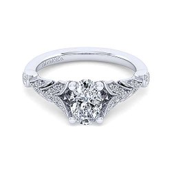 14K White Gold Oval Diamond Engagement Ring Surrey Vancouver Canada Langley Burnaby Richmond