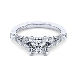 14K White Gold Princess Cut Diamond Engagement Ring Surrey Vancouver Canada Langley Burnaby Richmond