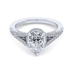 14K White Gold Pear Shape Diamond Engagement Ring Surrey Vancouver Canada Langley Burnaby Richmond