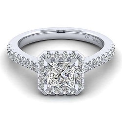 Platinum Princess Halo Diamond Engagement Ring Surrey Vancouver Canada Langley Burnaby Richmond