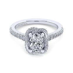 14K White Gold Oval Halo Diamond Engagement Ring Surrey Vancouver Canada Langley Burnaby Richmond